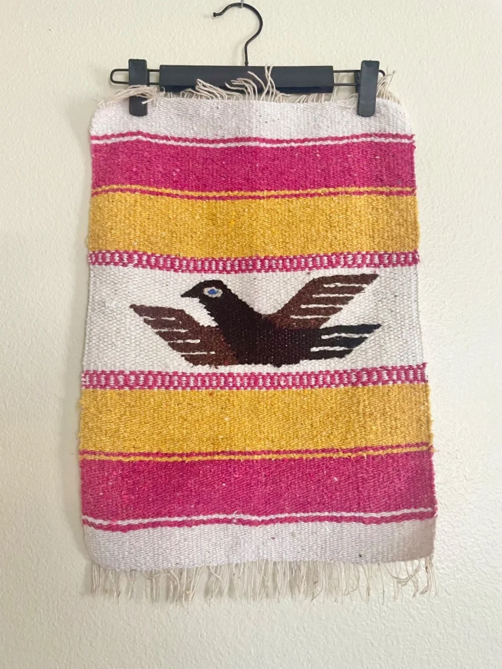 Vintage Woven Bird Wall Hanging Southwestern Textile